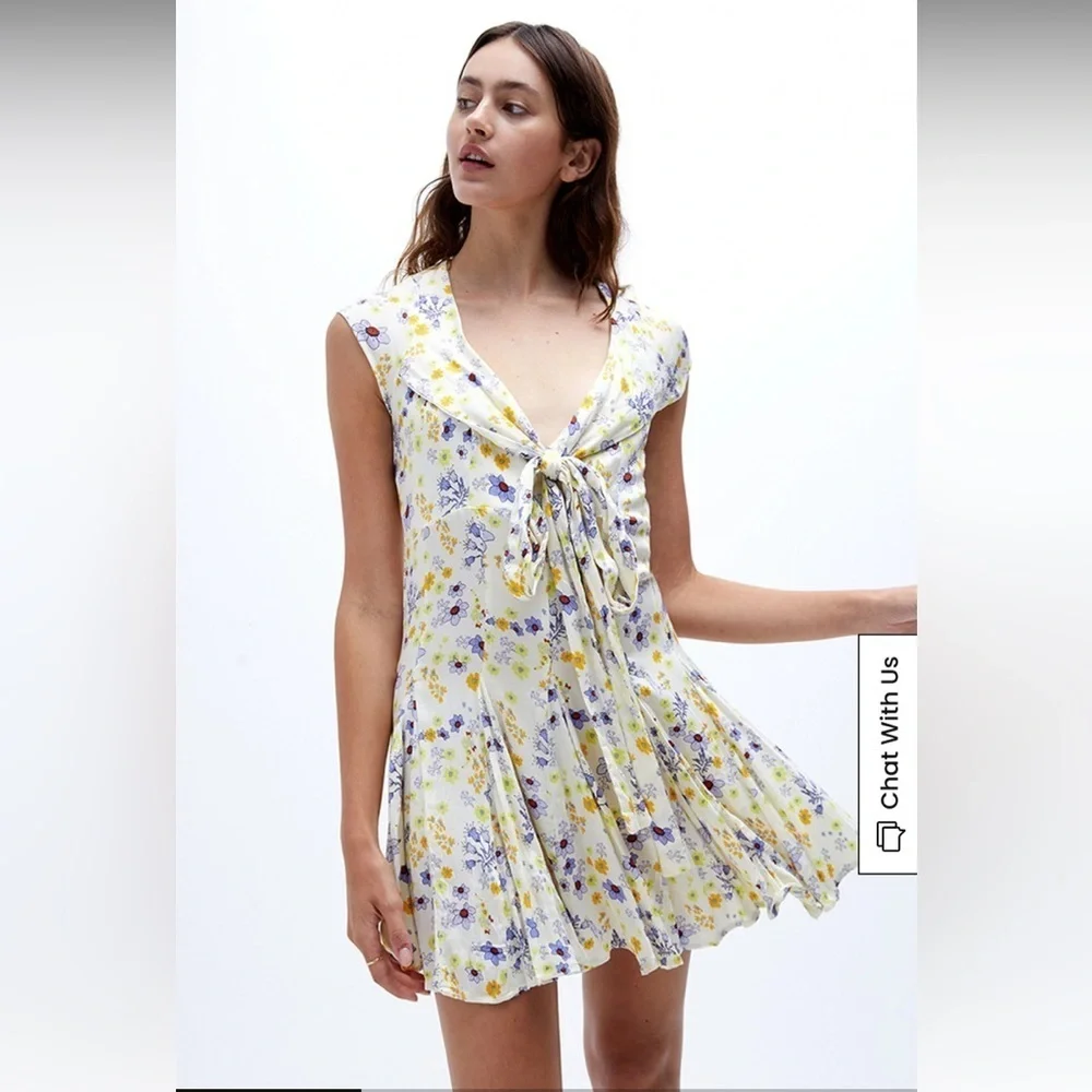 Free People It Takes Two Wrap Dress - Floral - Size M, Summer